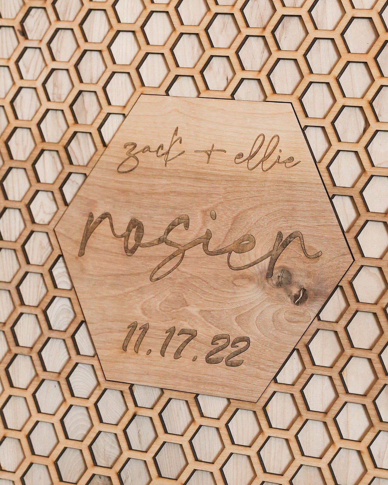 Wedding Guest Book, Alternative Guest Book, Hexagon Sign, Layered Wood, Unique Guestbook, Custom Guestbook, Bumble Wedding