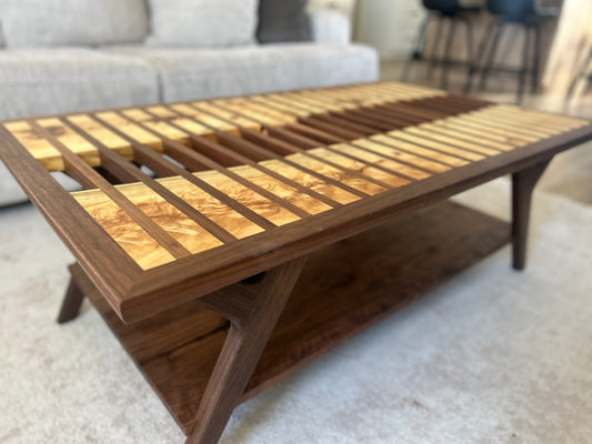 Figured Cottonwood and Black Walnut Coffee Table