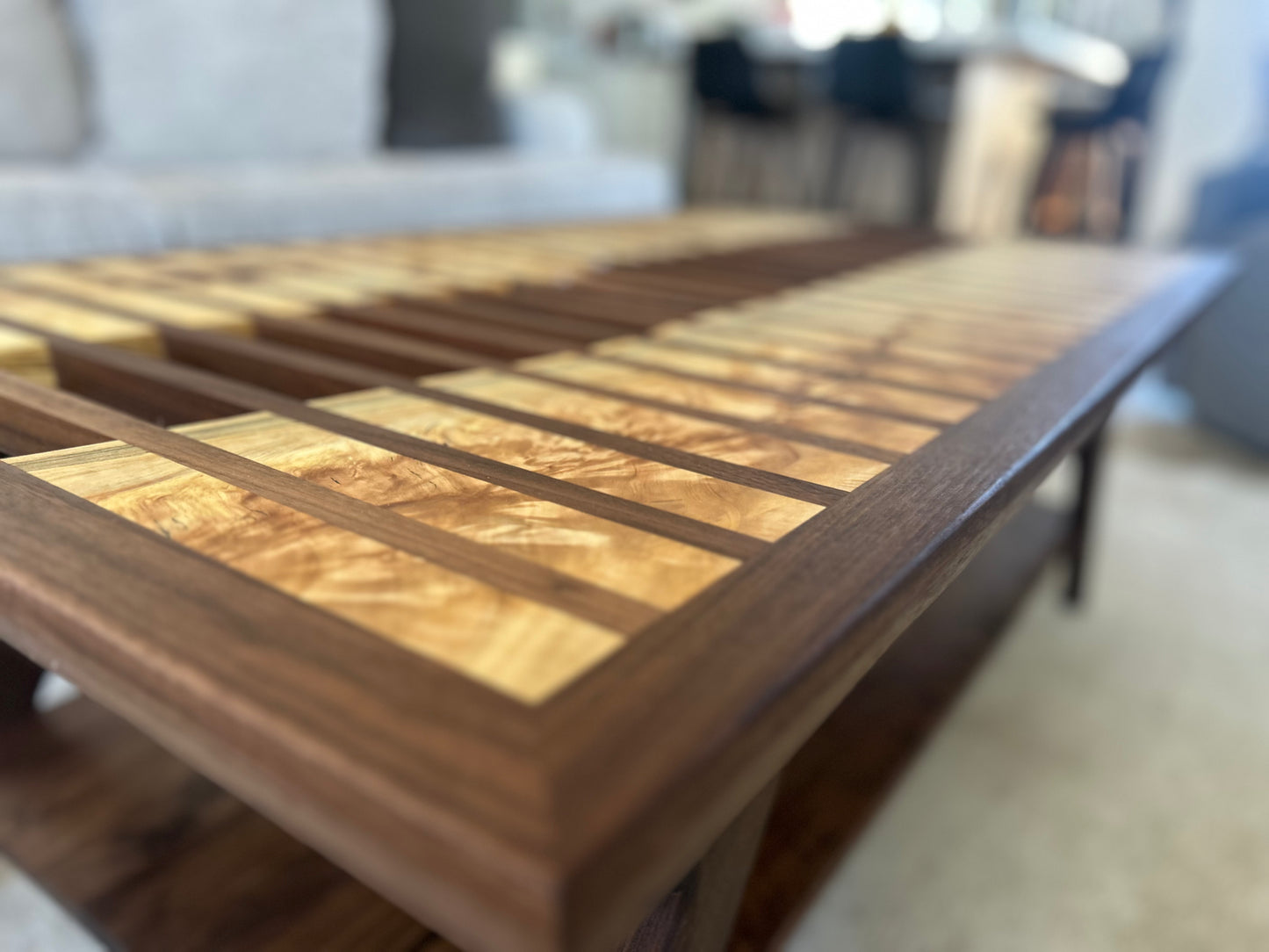 Figured Cottonwood and Black Walnut Coffee Table